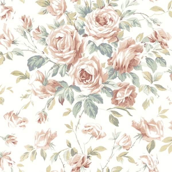Manhattan Comfort Glendale Manon Blush Rose Stitch 33 ft L X 205 in W Wallpaper BR4072-70022 - main